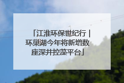 江淮环保世纪行｜环巢湖今年将新增数座深井控藻平台