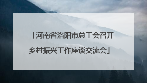 河南省洛阳市总工会召开乡村振兴工作座谈交流会