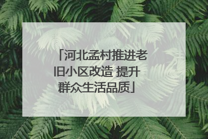 河北孟村推进老旧小区改造 提升群众生活品质