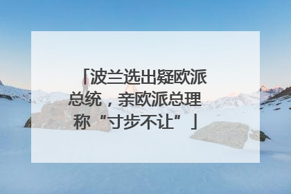 波兰选出疑欧派总统，亲欧派总理称“寸步不让”