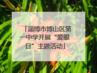 淄博市博山区第一中学开展“爱眼日”主题活动