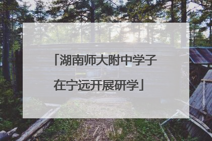 湖南师大附中学子在宁远开展研学