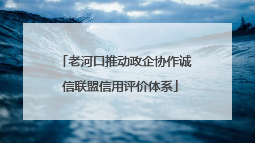 老河口推动政企协作诚信联盟信用评价体系