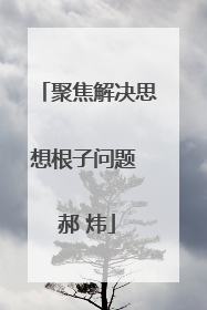 聚焦解决思想根子问题 郝 炜