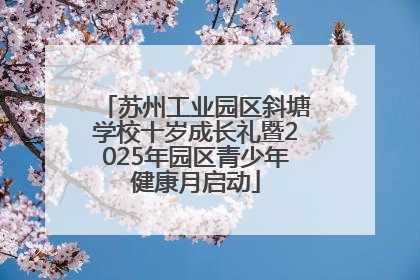 苏州工业园区斜塘学校十岁成长礼暨2025年园区青少年健康月启动