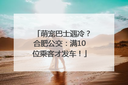 萌宠巴士遇冷？合肥公交：满10位乘客才发车！