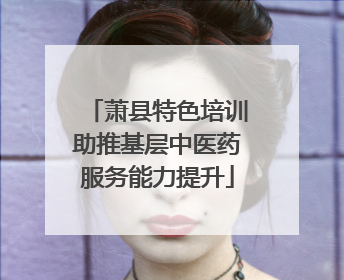 萧县特色培训助推基层中医药服务能力提升