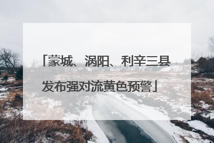 蒙城、涡阳、利辛三县发布强对流黄色预警