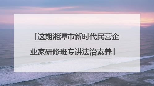 这期湘潭市新时代民营企业家研修班专讲法治素养