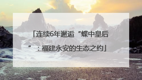 连续6年邂逅“蝶中皇后”：福建永安的生态之约