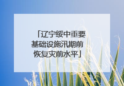 辽宁绥中重要基础设施汛期前恢复灾前水平