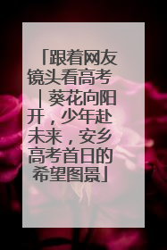 跟着网友镜头看高考｜葵花向阳开，少年赴未来，安乡高考首日的希望图景