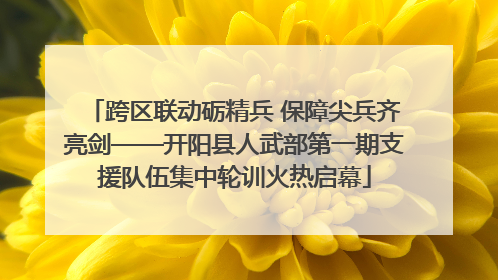 跨区联动砺精兵 保障尖兵齐亮剑——开阳县人武部第一期支援队伍集中轮训火热启幕