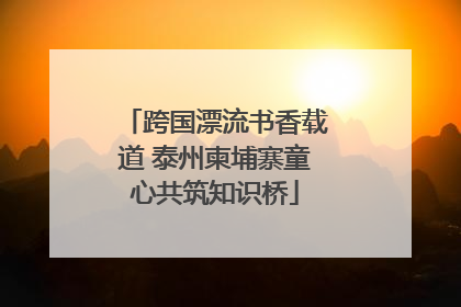 跨国漂流书香载道 泰州柬埔寨童心共筑知识桥