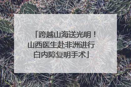 跨越山海送光明！山西医生赴非洲进行白内障复明手术