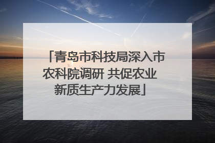 青岛市科技局深入市农科院调研 共促农业新质生产力发展
