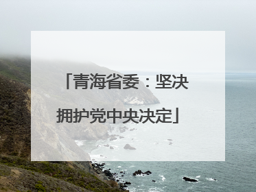 青海省委：坚决拥护党中央决定