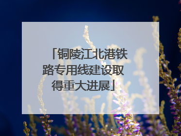 铜陵江北港铁路专用线建设取得重大进展