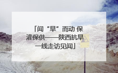 闻“旱”而动 保灌保供——陕西抗旱一线走访见闻