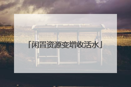 闲置资源变增收活水