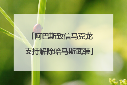 阿巴斯致信马克龙 支持解除哈马斯武装