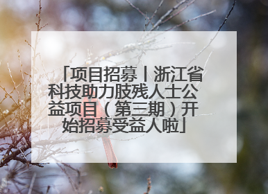 项目招募丨浙江省科技助力肢残人士公益项目（第三期）开始招募受益人啦