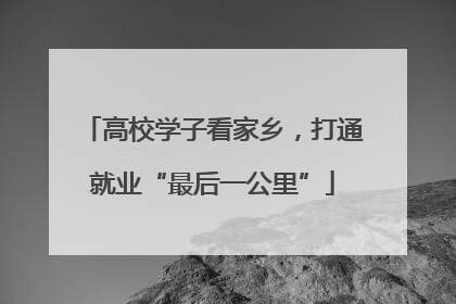 高校学子看家乡，打通就业“最后一公里”