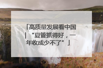 高质量发展看中国｜“夏管抓得好，一年收成少不了”