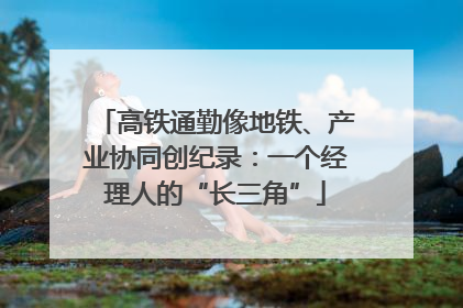 高铁通勤像地铁、产业协同创纪录：一个经理人的“长三角”