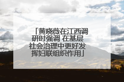 黄晓薇在江西调研时强调 在基层社会治理中更好发挥妇联组织作用