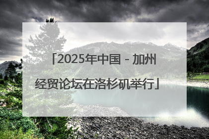 2025年中国－加州经贸论坛在洛杉矶举行