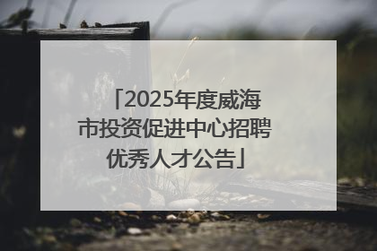 2025年度威海市投资促进中心招聘优秀人才公告