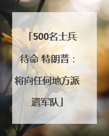 500名士兵待命 特朗普：将向任何地方派遣军队