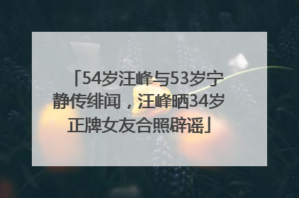54岁汪峰与53岁宁静传绯闻，汪峰晒34岁正牌女友合照辟谣