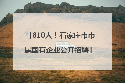 810人！石家庄市市属国有企业公开招聘